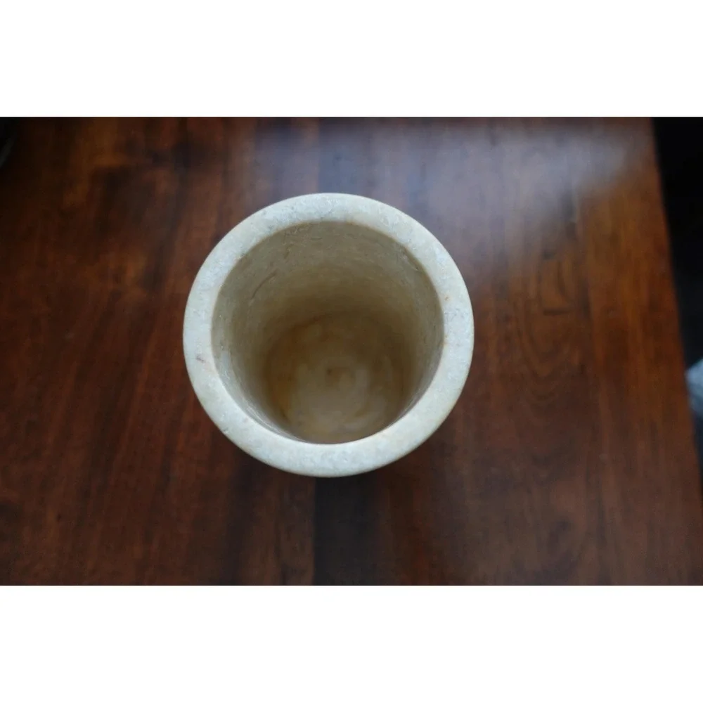 Vintage‎ marble solid tumbler cream color 4.5x 3 inches
